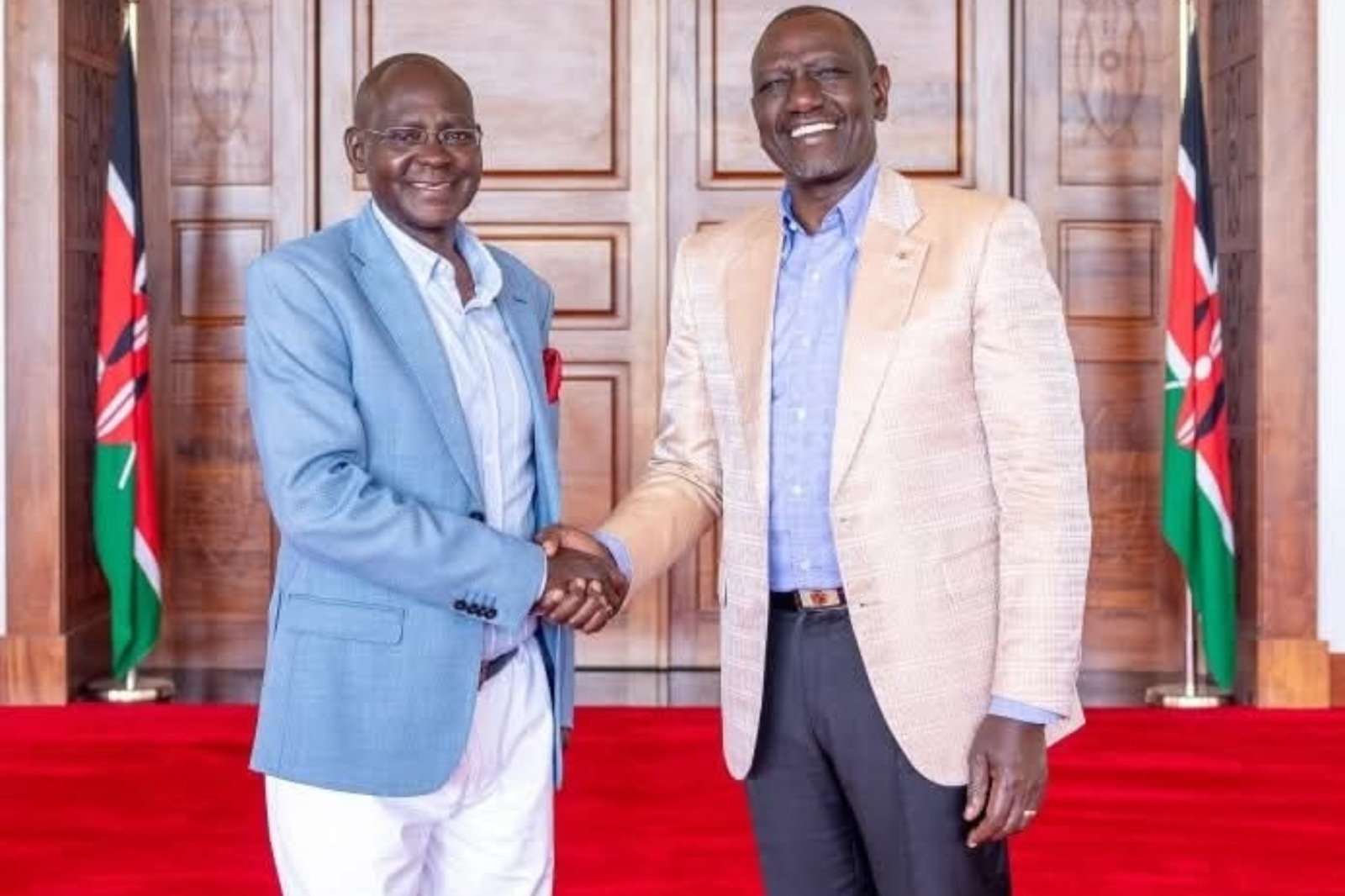 File image of President William Ruto and Charles Muriuki Njagagua.